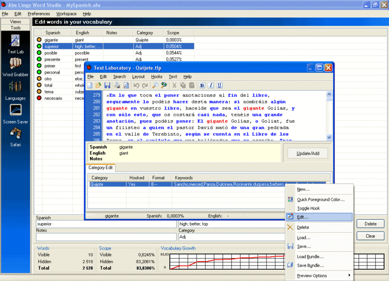 Abe Lingo Vocabulary Studio Screenshot